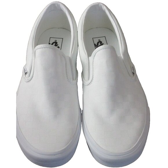 Vans Men's Classic Slip On True White Checkerboard Canvas Skate Shoes Sizes NIB - Picture 3 of 5